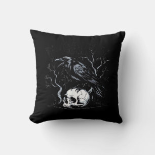Crow, F-Caw-F Bird Moon Gothic Adult Humor Cushion