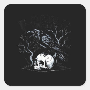 Crow, F-Caw-F Bird Moon Gothic Adult Humor Square Sticker