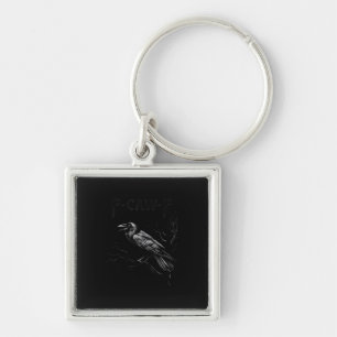 Crow, F-Caw-F Bird Retro Classic Key Ring