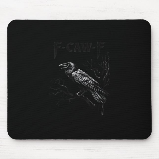 Crow, F-Caw-F Bird Retro Classic Mouse Pad (Front)