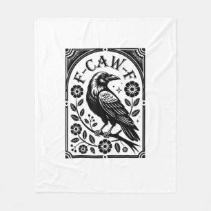 Crow, F-Caw-F Funny Bird Aesthetic Graphic Fleece Blanket