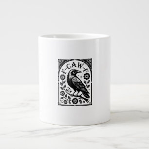 Crow, F-Caw-F Funny Bird Aesthetic Graphic Large Coffee Mug