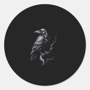 Crow, F-Caw-F Funny Bird Classic Cool Round Sticker