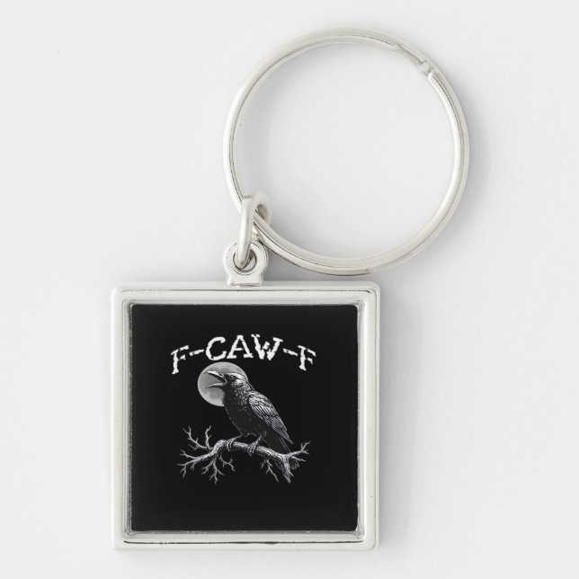 Crow F-Caw-F Funny Bird Cool Unique Key Ring (Front)
