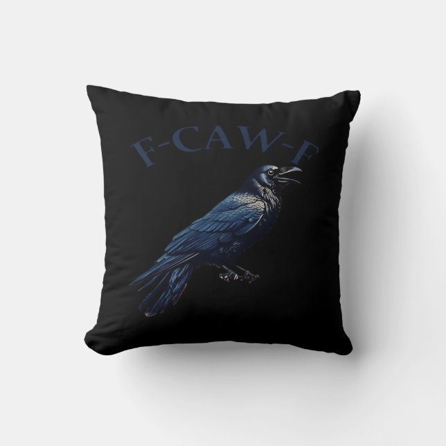Crow, F-Caw-F Funny Bird Creative Casual Cushion (Front)