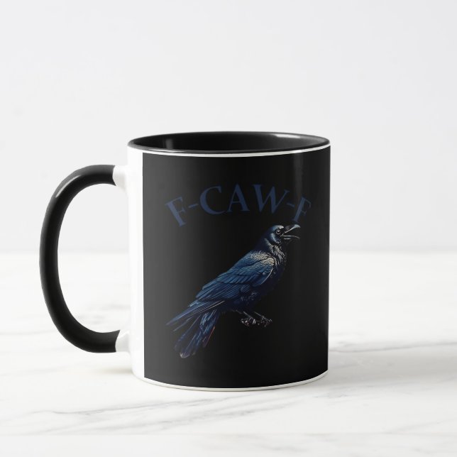 Crow, F-Caw-F Funny Bird Creative Casual Mug (Left)
