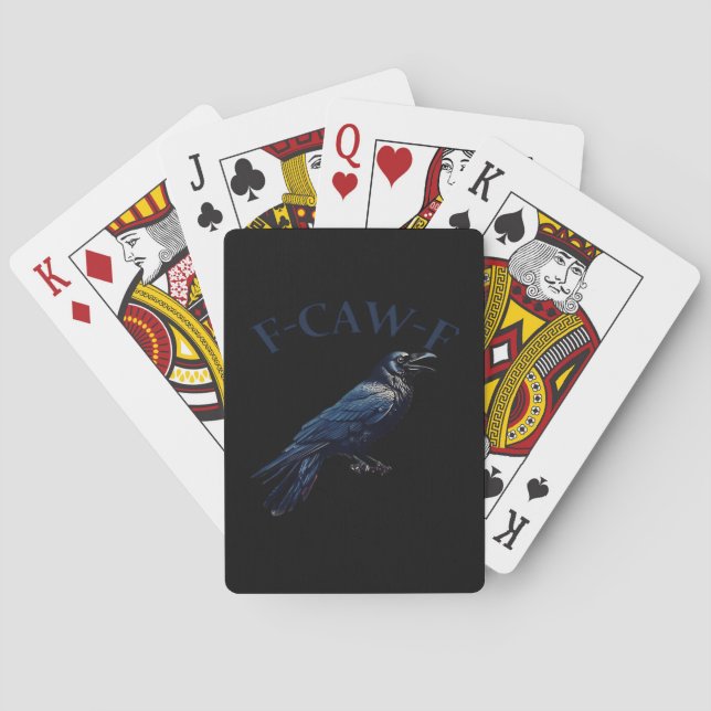 Crow, F-Caw-F Funny Bird Creative Casual Playing Cards (Back)