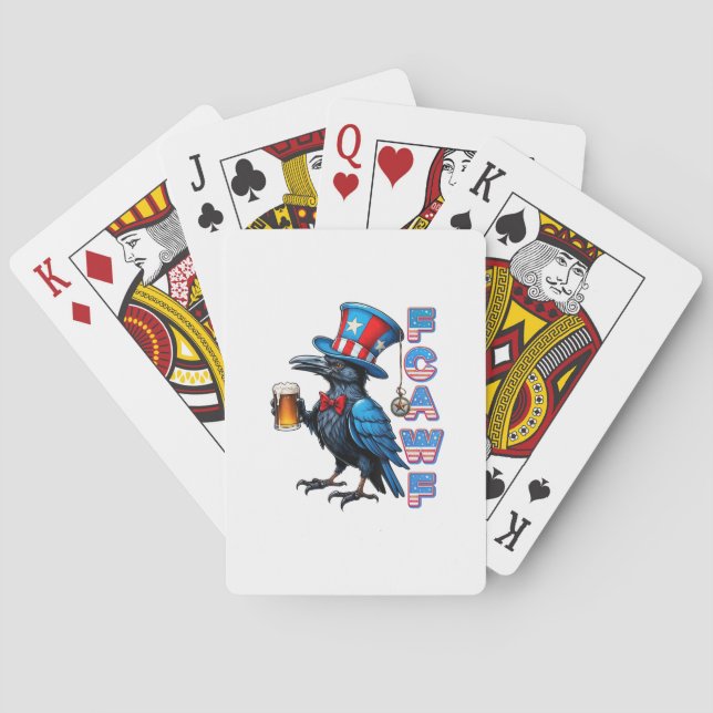 Crow, F-Caw-F Funny Bird Creative Casual Playing Cards (Back)
