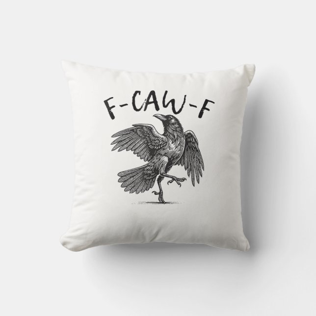 Crow, F-Caw-F Funny Bird Cushion (Front)