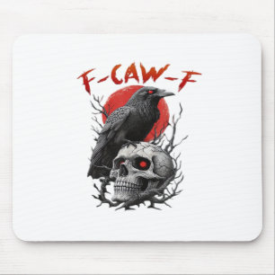 Crow, F-Caw-F Funny Bird F-Caw-F Moon Gothic Adult Mouse Pad