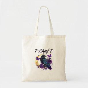 Crow F-Caw-F Funny Bird F-Caw-F Moon Gothic Adult Tote Bag