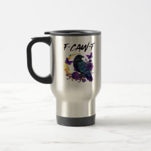 Crow F-Caw-F Funny Bird F-Caw-F Moon Gothic Adult Travel Mug