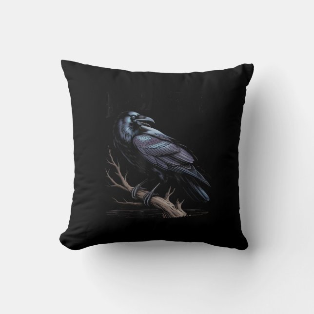 Crow, F-Caw-F Funny Bird Funny Quote Cushion (Front)