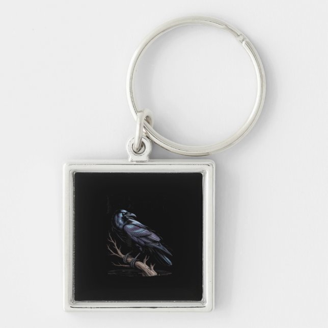 Crow, F-Caw-F Funny Bird Funny Quote Key Ring (Front)