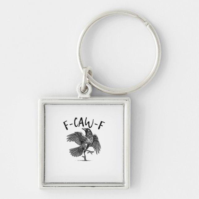 Crow, F-Caw-F Funny Bird Key Ring (Front)
