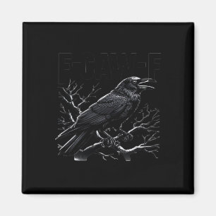 Crow, F-Caw-F Funny Bird Minimal Clean Magnet