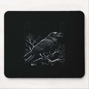 Crow, F-Caw-F Funny Bird Minimal Clean Mouse Pad