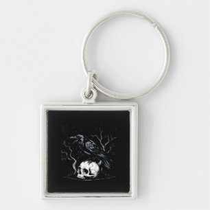 Crow, F-Caw-F Funny Bird Moon Gothic Adult Humor Key Ring
