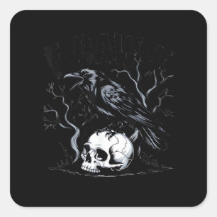 Crow, F-Caw-F Funny Bird Moon Gothic Adult Humor Square Sticker