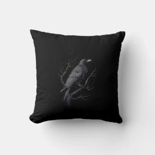 Crow, F-Caw-F Funny Bird Moon Gothic Adult Humor T Cushion
