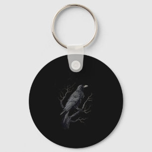 Crow, F-Caw-F Funny Bird Moon Gothic Adult Humor T Key Ring