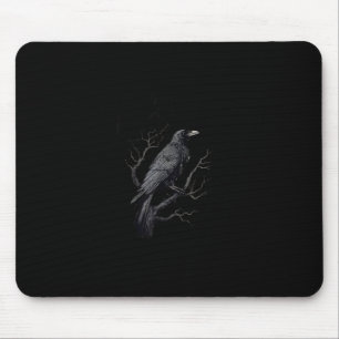 Crow, F-Caw-F Funny Bird Moon Gothic Adult Humor T Mouse Pad