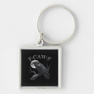 Crow F-Caw-F Funny Bird Moon Gothic Adult Humour C Key Ring