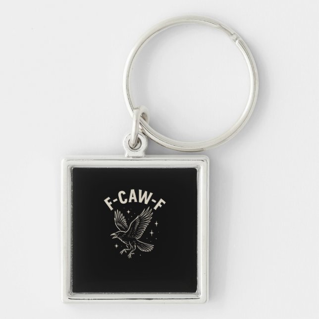 Crow F-Caw-F Funny Bird Moon Gothic Adult Humour C Key Ring (Front)