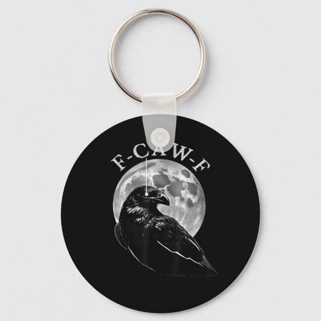 Crow F-Caw-F Funny Bird Moon Gothic Adult Humour C Key Ring (Front)