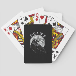 Crow F-Caw-F Funny Bird Moon Gothic Adult Humour C Playing Cards