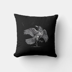Crow, F-Caw-F Funny Bird Moon Gothic Adult Humour  Cushion
