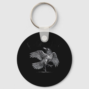 Crow, F-Caw-F Funny Bird Moon Gothic Adult Humour Key Ring