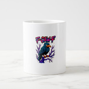 Crow, F-Caw-F Funny Bird Moon Gothic Adult Humour  Large Coffee Mug