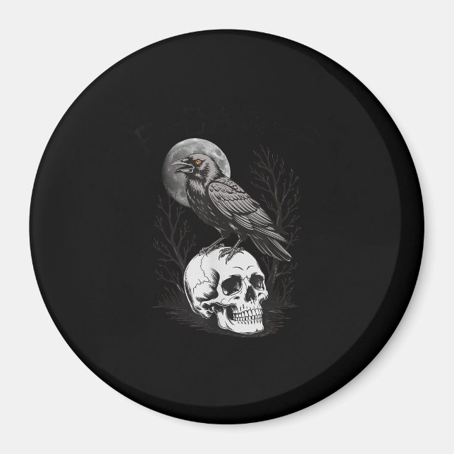 Crow, F-Caw-F Funny Bird Moon Gothic Adult Humour  Magnet (Front)