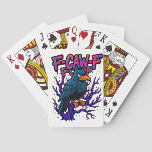 Crow, F-Caw-F Funny Bird Moon Gothic Adult Humour Playing Cards