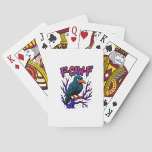 Crow, F-Caw-F Funny Bird Moon Gothic Adult Humour  Playing Cards
