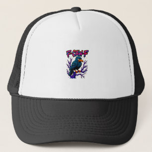 Crow, F-Caw-F Funny Bird Moon Gothic Adult Humour  Trucker Hat