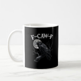 Crow F-Caw-F Funny Bird Moon Gothic Adult Humour V Coffee Mug