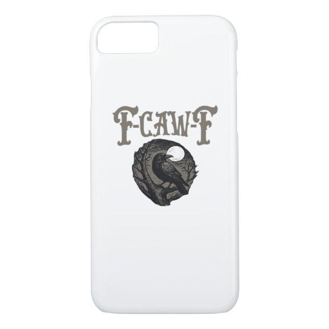 Crow, F-Caw-F Funny Bird Moon Gothic Retro Graphic Case-Mate iPhone Case (Back)