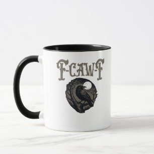 Crow, F-Caw-F Funny Bird Moon Gothic Retro Graphic Mug