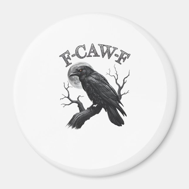 Crow, F-Caw-F Funny Bird Moon Gothic Tri-Blend Cre Magnet (Front)