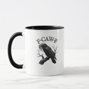 Crow, F-Caw-F Funny Bird Moon Gothic Tri-Blend Cre Mug
