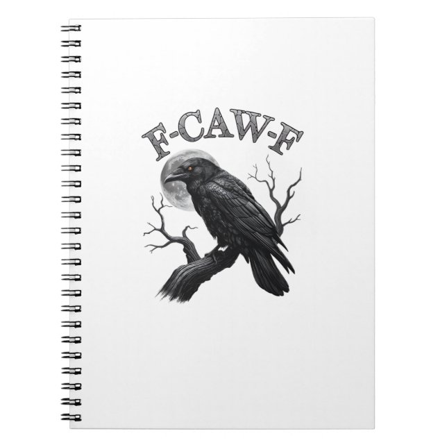Crow, F-Caw-F Funny Bird Moon Gothic Tri-Blend Cre Notebook (Front)