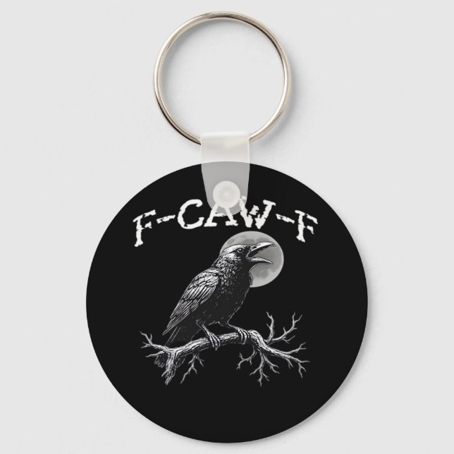 Crow F-Caw-F Funny Bird Retro Classic Key Ring (Front)