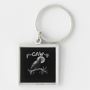 Crow F-Caw-F Funny Bird Retro Classic Key Ring
