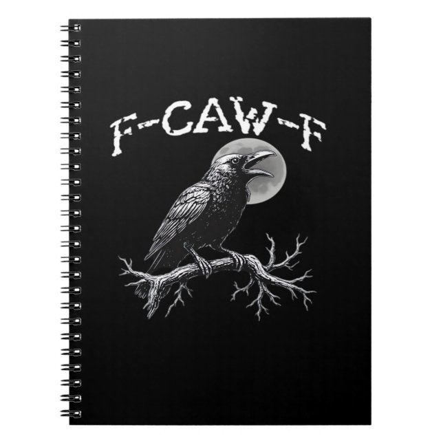 Crow F-Caw-F Funny Bird Retro Classic Notebook (Front)