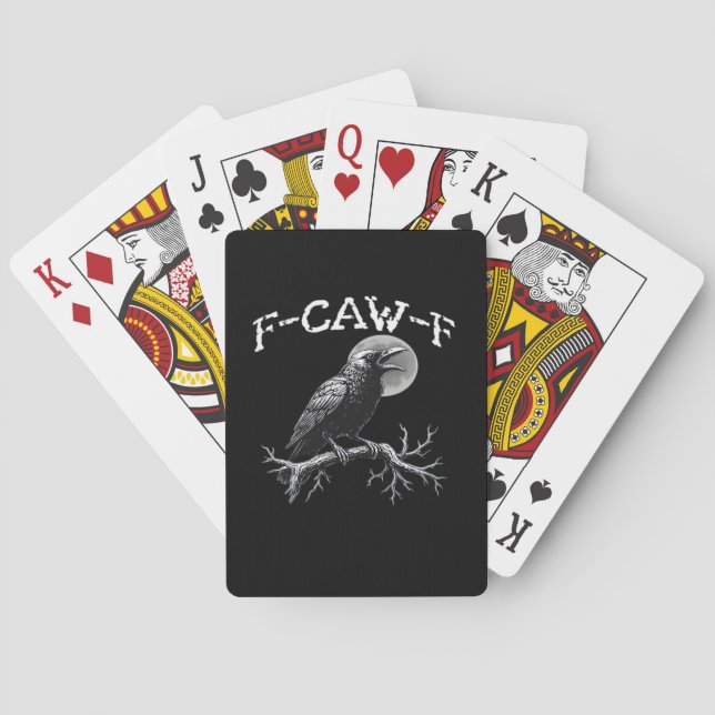 Crow F-Caw-F Funny Bird Retro Classic Playing Cards (Back)