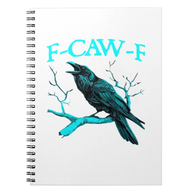 Crow F-Caw-F Funny Bird Retro Design Creative Styl Notebook (Front)