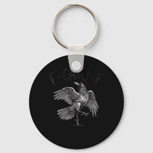 Crow, F-Caw-F Funny Bird Retro Graphic Key Ring
