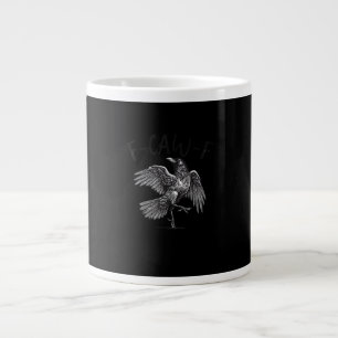 Crow, F-Caw-F Funny Bird Retro Graphic Large Coffee Mug
